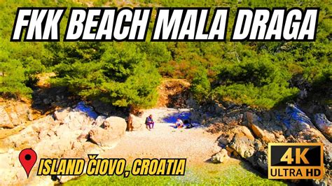 fkk beach mala draga island Čiovo croatia 4k youtube