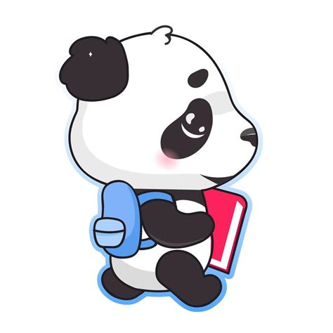 Cute Panda Back To School Kawaii Cartoon Vector Character Adorable
