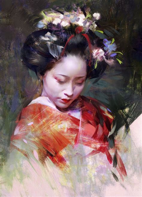 Featured Pro Portfolio Wangjie Li Geisha Art Portrait Drawing