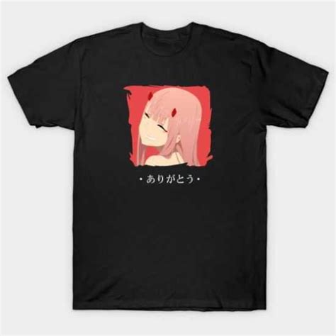 Zero Two From Darling In The Franxx Arigatou Tee Shirt For Adult Men And Womenit Feels Soft And