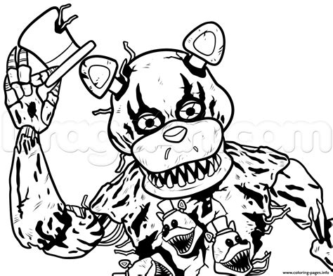 Draw Nightmare Freddy Fazbear Five Nights At Freddys Fnaf Coloring