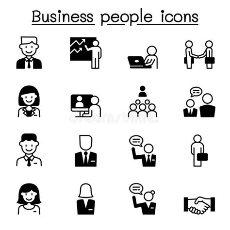 Business People Icon Set Stock Vector Illustration Of People 121177090