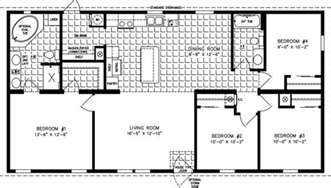 Which is the best 2 bedroom 2 bath mobile home? Four Bedroom Mobile Home Floor Plans | Jacobsen Homes