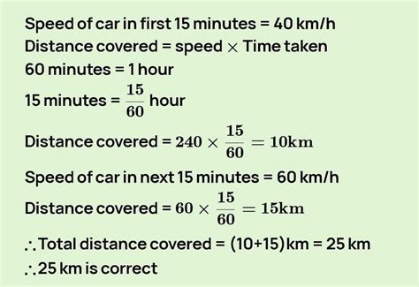 A Car Moves With A Speed Of 40 Kmh For 15 Minutes And Then With A