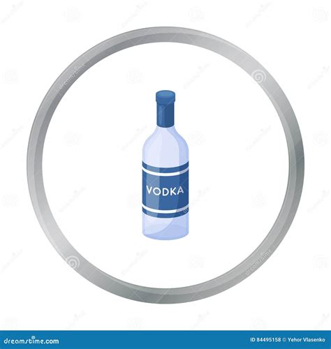Glass Bottle Of Vodka Icon In Cartoon Style Isolated On White