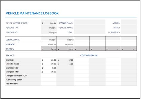 Preventative Maintenance Log In Excel / Equipment ...