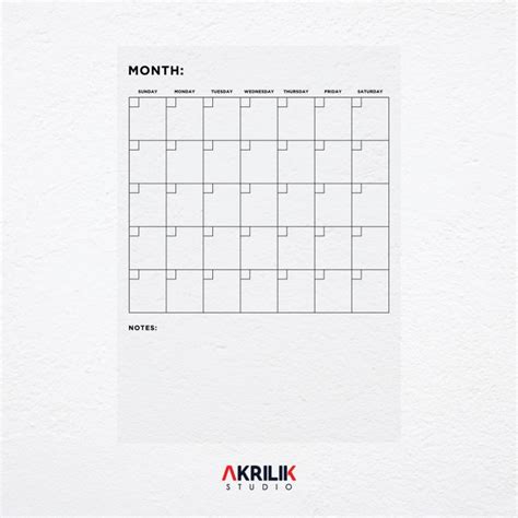 Jual Acrylic Monthly Planner Akrilik Wall Schedule Agenda Jadwal