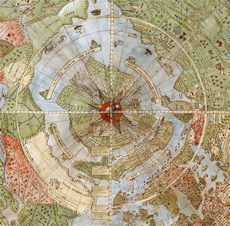 Flat Earth Map Of The World 1587 Urbano Monte Poster Art Globe 24x24 Ebay