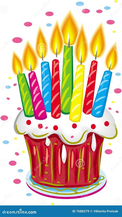 Birthday Cake With Candles Numerals Vector Illustration Cartoondealer