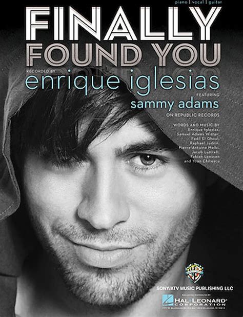 Enrique Iglesias With Sammy Adams Finally Found You Us Sheet Music For