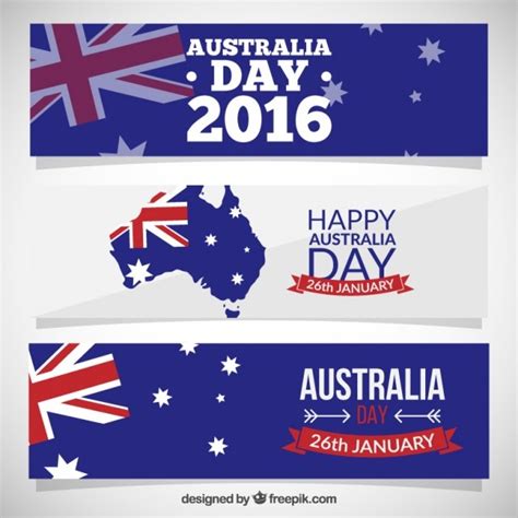 Free Vector Happy Australia Day Banners Pack
