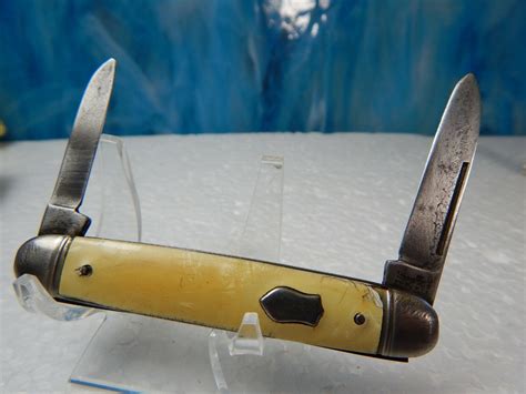 Vintage Imperial Knife Prov Ri Usa Yellow Pat 2284833 Folding Pocket