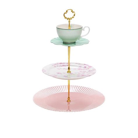 Real rhinestone crystal & pearl drape design cake stand several colour options stunning vintage inspired design cake stand which is approx 5 inches in height in. Salt & Pepper Eclectic 3 Tier Cake Stand - Fast Shipping