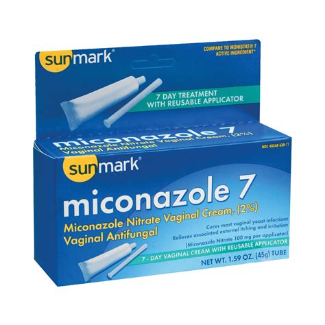 Sunmark Miconazole Nitrate Vaginal Antifungal Cream 159 Oz Tube