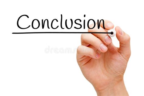 Conclusion Hand Black Marker Stock Photo Image Of Message Conclude