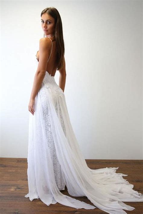 Categorized under wedding consultants planning/arranging. Sexy Spaghetti Straps White Long Beach Wedding Dress