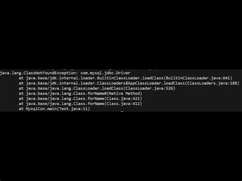 Java Lang ClassNotFoundException Com Mysql Jdbc Driver YouTube