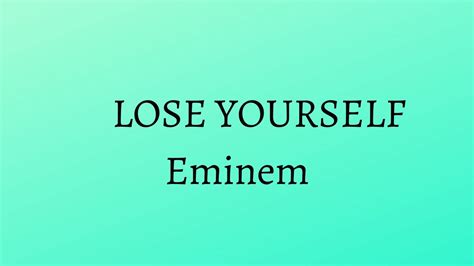 Eminem Lose Yourself Letralyrics Youtube