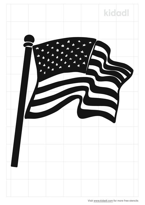 Free Waving American Flag Stencil Stencil Printables Kidadl