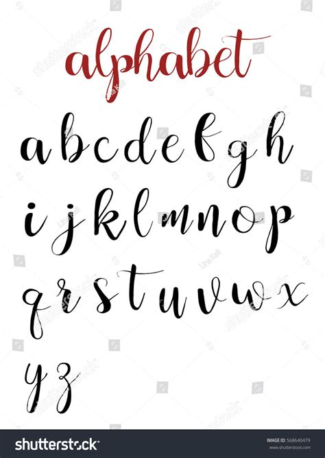 Latin Alphabet Letters On A White Background Calligraphy Font Hand