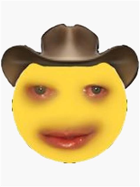 Crying Cowboy Emoji Sticker For Sale By Bananabananaban Redbubble