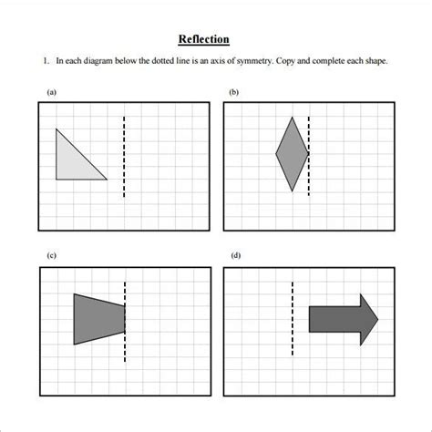 Reflections Math Worksheets