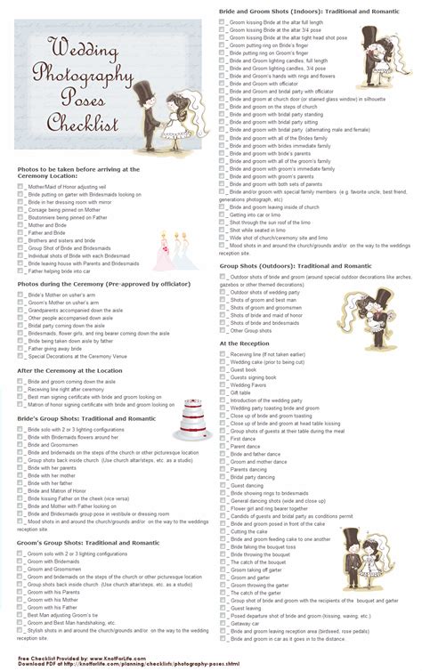 Wedding Photography Checklists Modwedding Wedding Photo Checklist