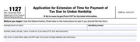 How To Apply For A Payment Extension Using Irs Form 1127 Bench Accounting