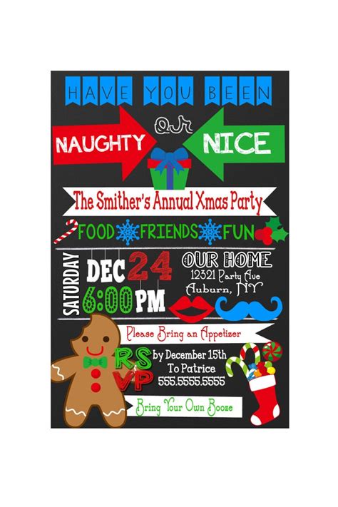 Naughty Or Nice Christmas Party Invitations Naughty Or Nice Etsy Canada