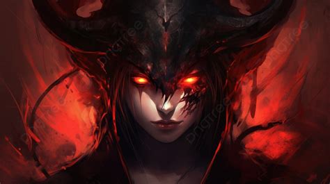 Image Of Demon With Horns On Red Background Demon Anime Picture Demon