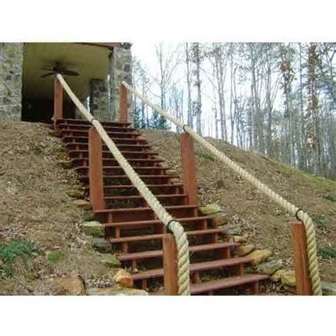We sell jute, synthetic and manila rope for decking. Image result for rope handrail | Garden stairs, Outdoor ...