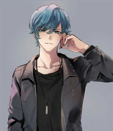 Pin By Katgaming Playz On Mysticmessenger Blue Hair Anime Boy Anime Guy Blue Hair Mystic