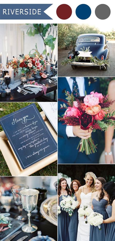Riverside Dark Slate Blue And Red Fall Wedding Color Ideas 2016 Trends
