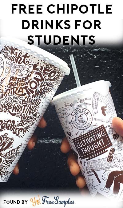 Free Chipotle Drink For Students With Purchase For Entire Month Of