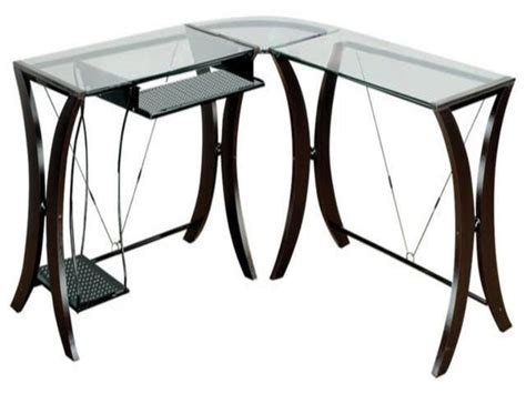 L Shaped Glass Top Desk Katy Furniture