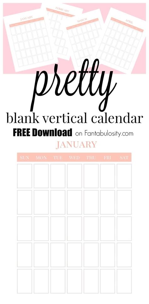 Free Printable Monthly Calendar Vertical Month Calendar Printable