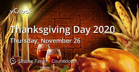 when is thanksgiving day 2020 countdown timer online vclock