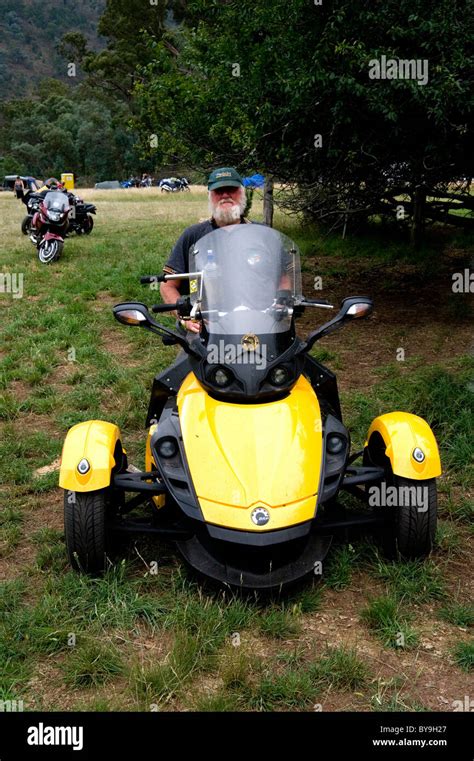 Brp Can Am Spyder Roadster Three Wheeled Vehicle Stock Photo Alamy
