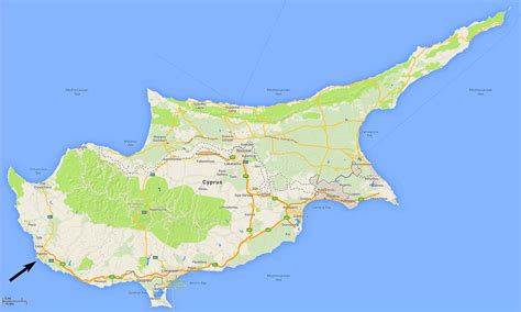 Paphos Cyprus Map Map Cyprus Paphos Southern Europe Europe