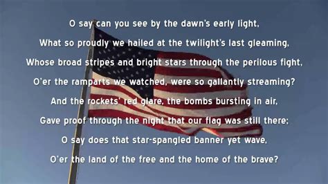 Star Spangled Banner Us National Anthem Lyri Youtube