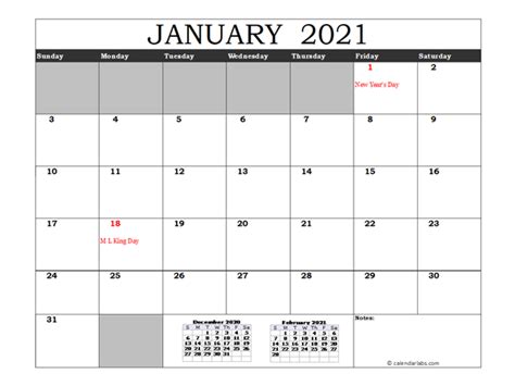 Free 2021 Excel Calendar With Us Holidays Free Printable Templates