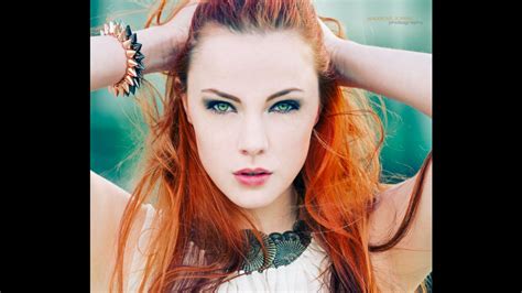 Wallpaper Face Redhead Model Long Hair Looking At Viewer Green Eyes Singer Bracelets