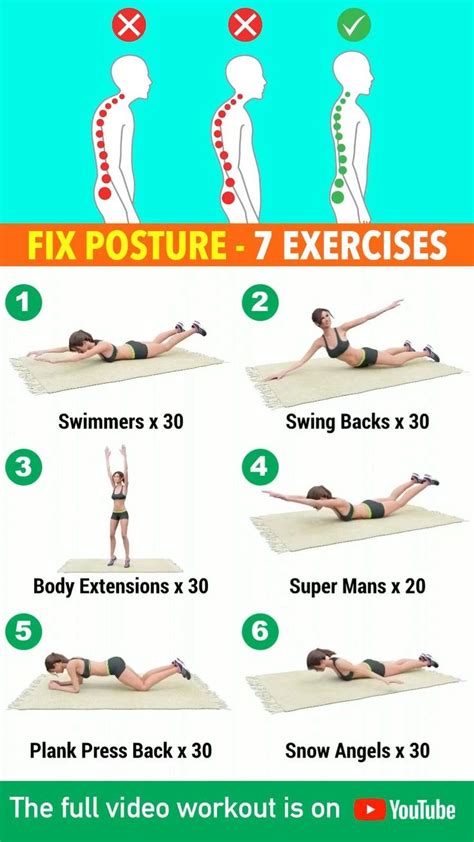 7 Easy Exercise Fix Posture Pinterest