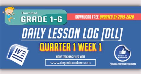 Deped K 12 Daily Lesson Log DLL Q1 WEEK 1 All Subjects SY 2019 2020