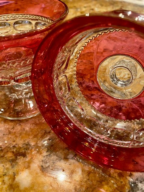 1930s Kings Crown Glass Set Of 2 Etsy