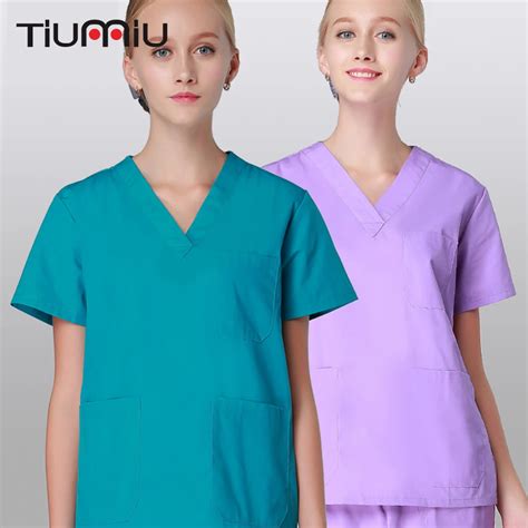 2018 High Quality V Neck Summer Doctors Clothing Nurse Uniform