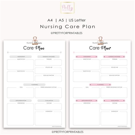 Nursing Care Plan Printable Adpie Student Nurse Sheets Etsy