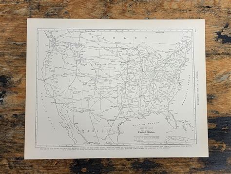 1935 Transcontinental Railroad System United States Map Etsy In 2022