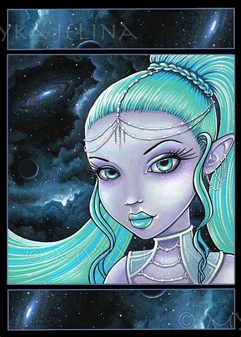 Celestial Star Fairy Space Watcher Asteria Limited Edition Canvas Aceo