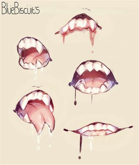 Mouth Teeth Tongue Saliva Blood Art Sketches Drawings Drawing Expressions